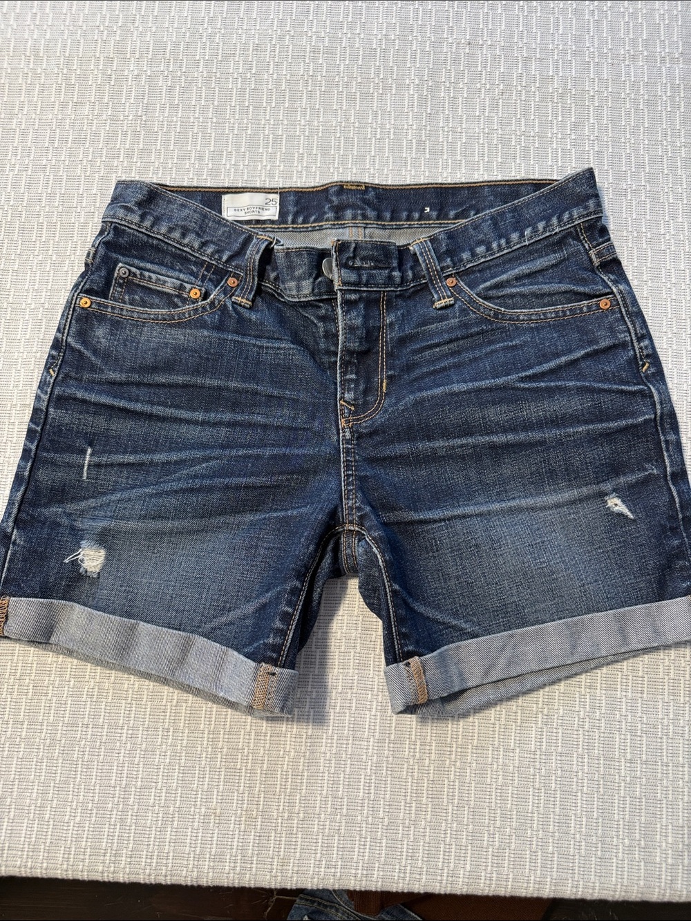 GAP Dark Blue Rolled Cuff Denim Shorts